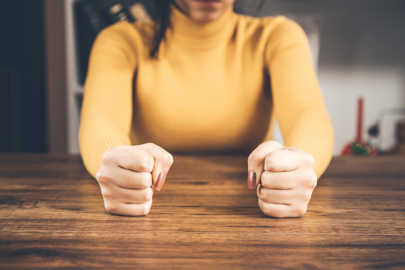 angry woman fists