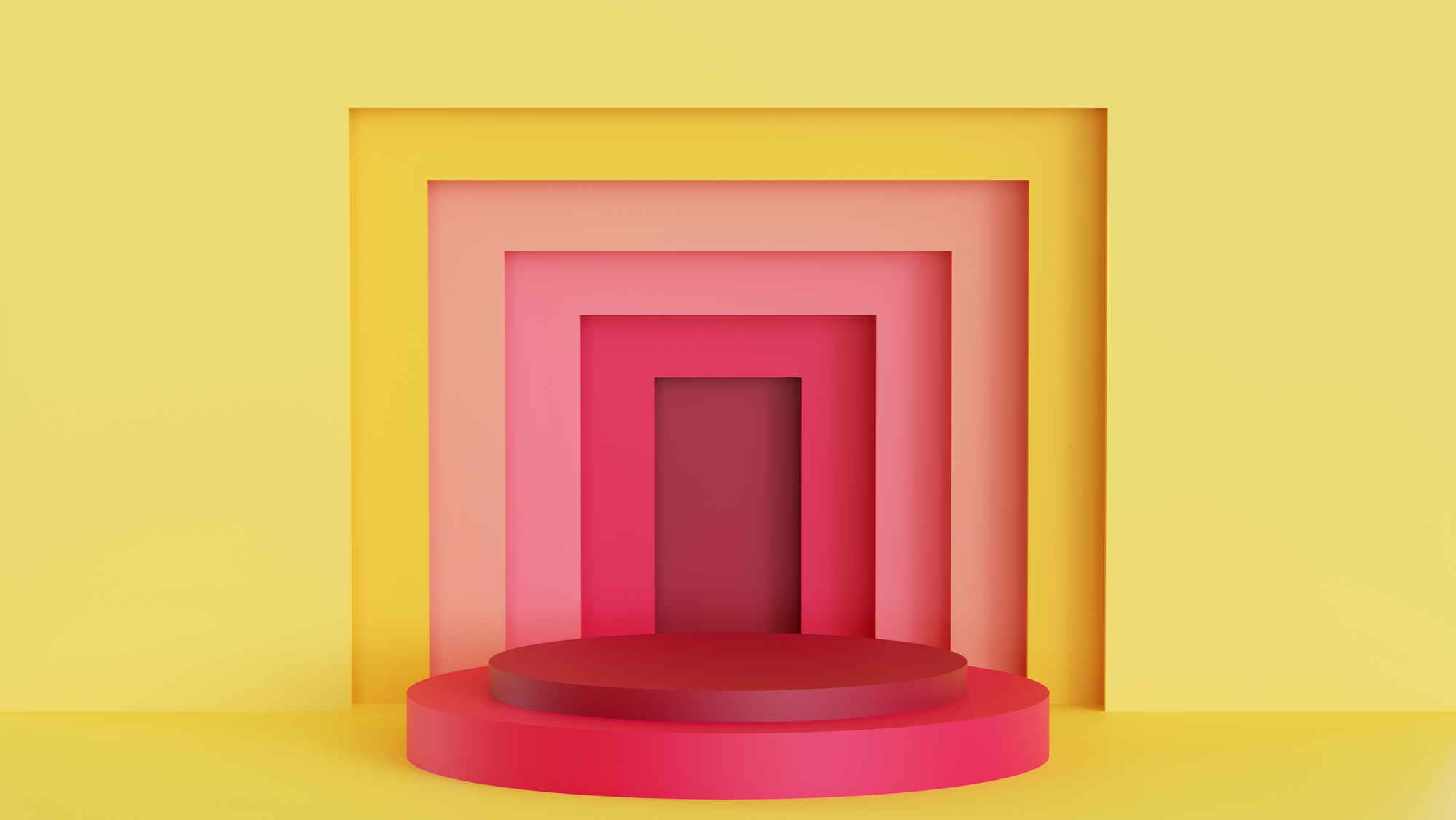 3D Illustration Empty Podium against a Layered Background